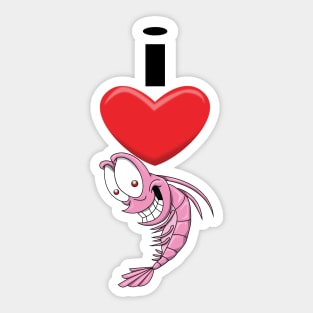 I Love Shrimp Sticker